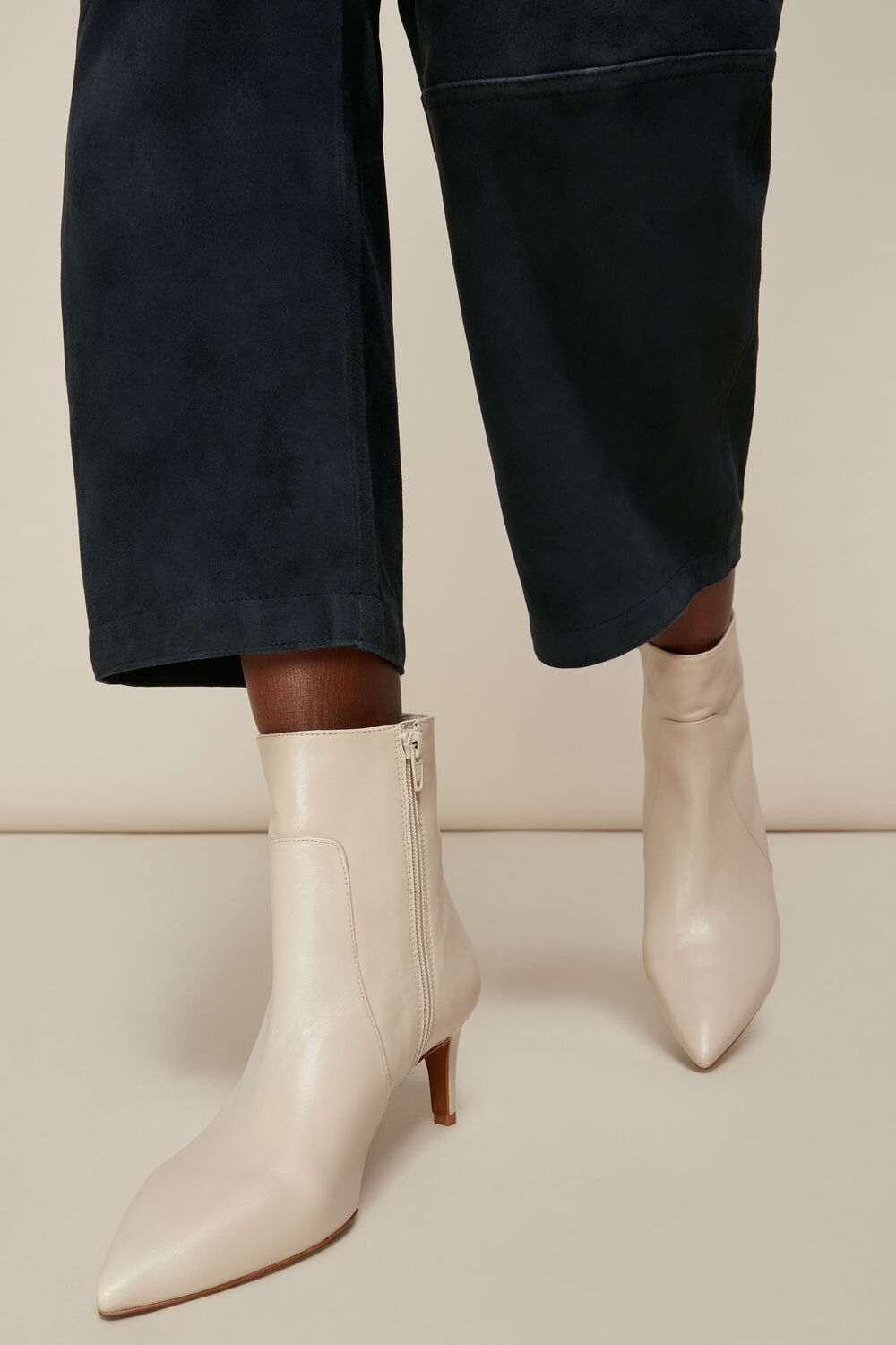 Celia Kitten Heel Boot Stone