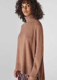 Cashmere Roll Neck Sweater Pale Pink