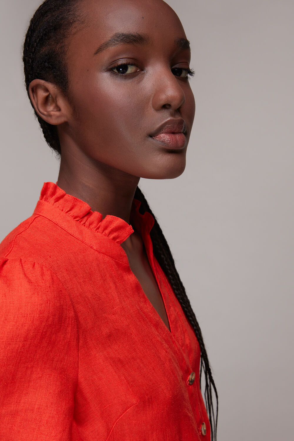Red Emmie Linen Jumpsuit