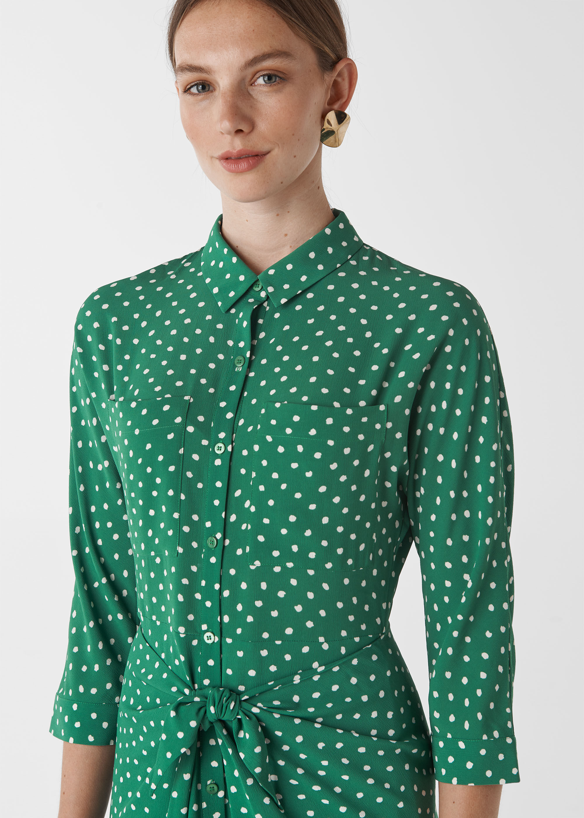 Whistles abstract spot selma tie on sale dress