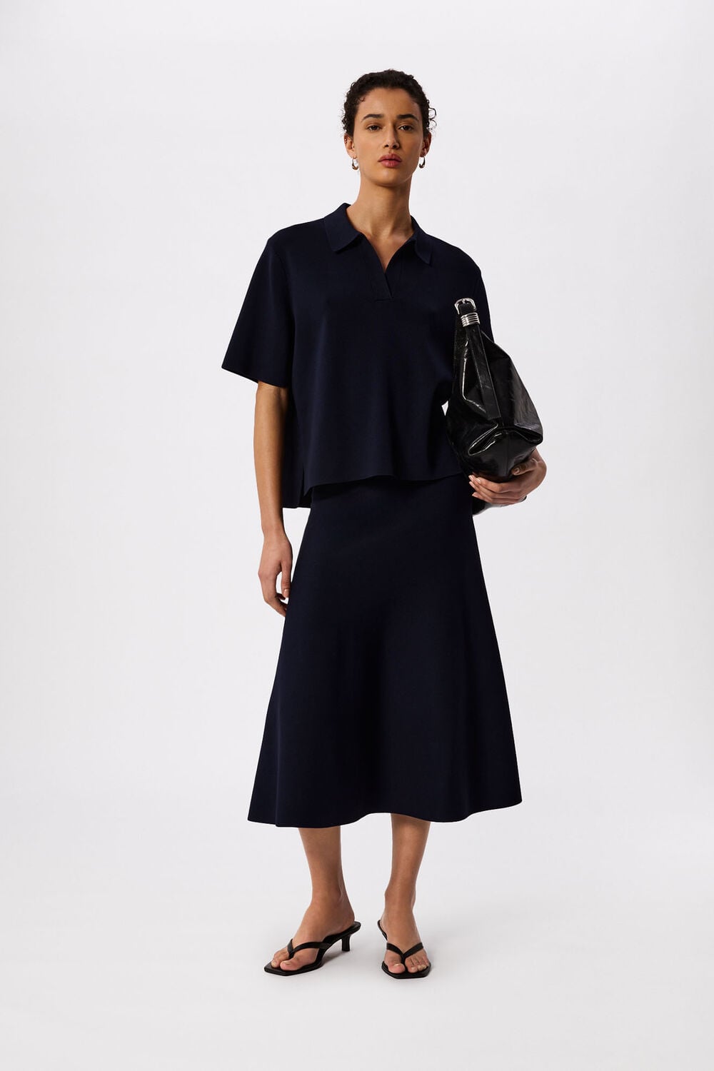 Navy Collar Detail Knit