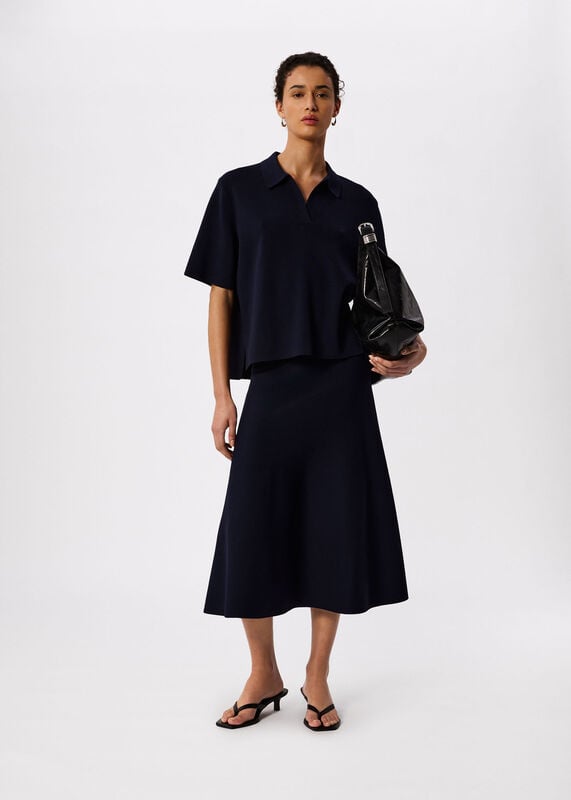 Navy Collar Detail Knit