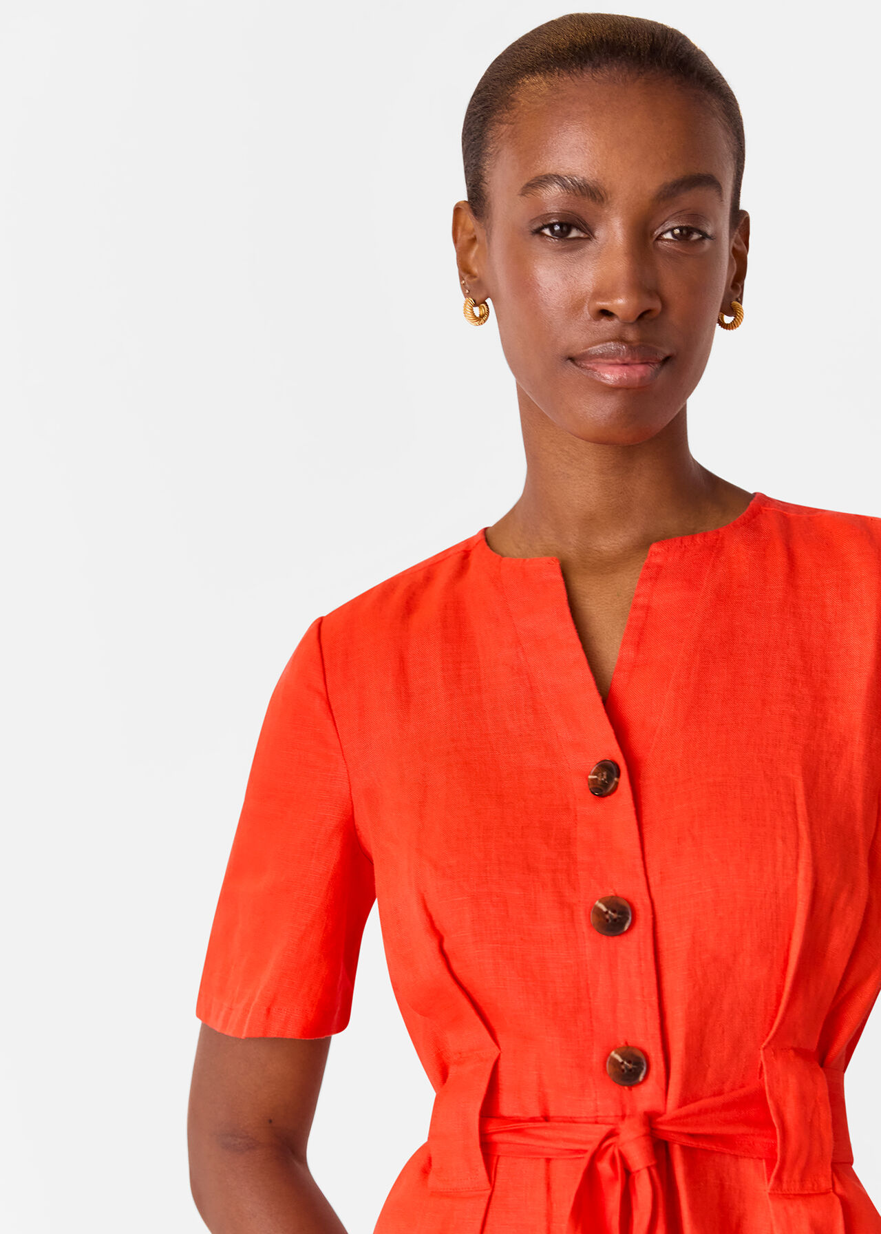 Fiona Linen Button Jumpsuit