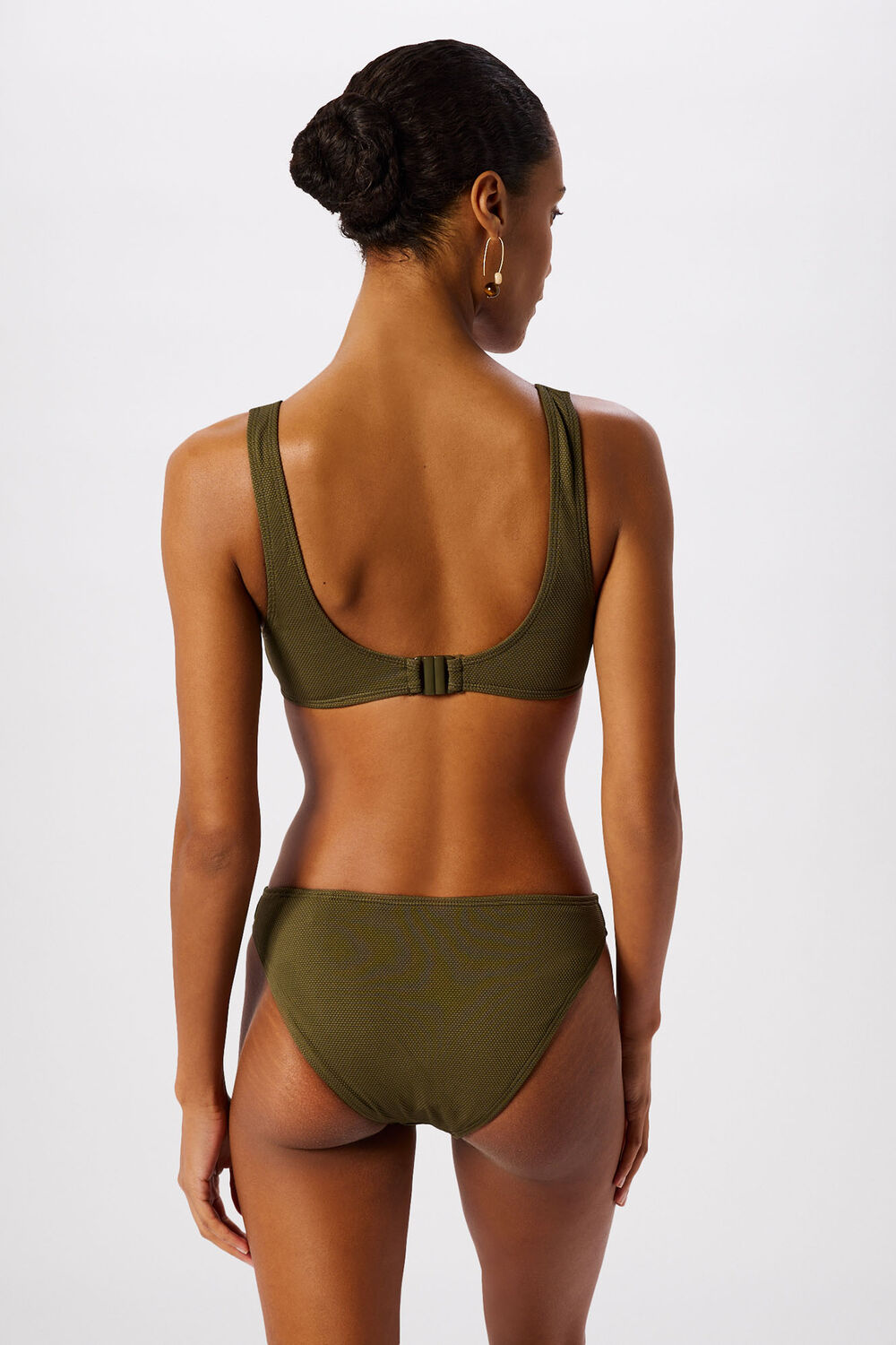 Khaki Ring Detail Bikini Top
