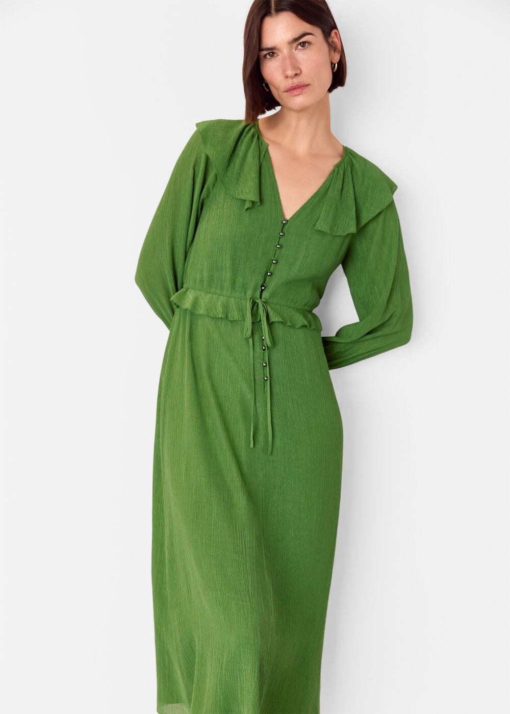 Frill Boho Midi Dress