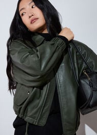 Frida Leather Bomber Jacket