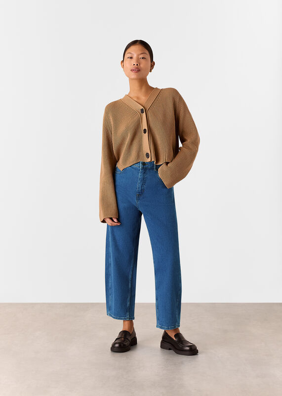 Denim Petite Stretch Barrel Leg Jean