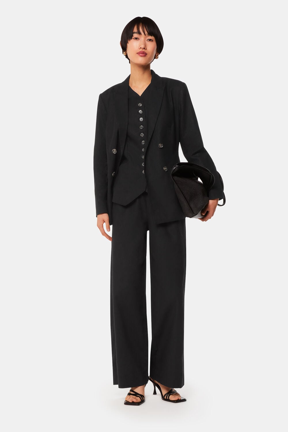 Black Lindsey Linen Blend Trouser