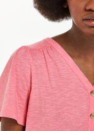 Maeve V-Neck Button Front Tee