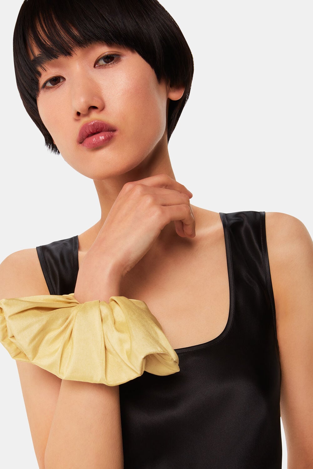 Yellow Hai Dupion Scrunchie