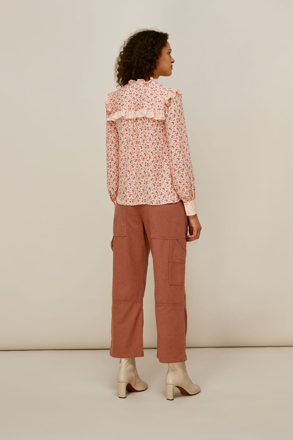 Flower Berry Print Silk Top Multicolour