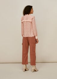 Flower Berry Print Silk Top Multicolour