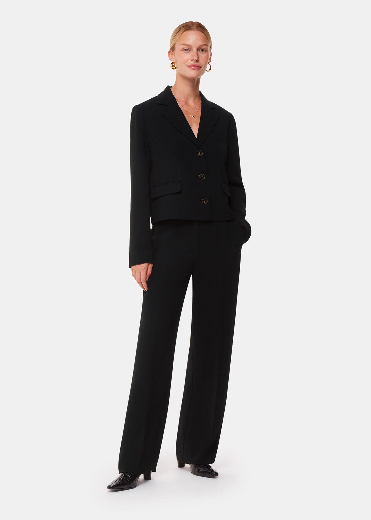 Tailored Short Crepe Blazer