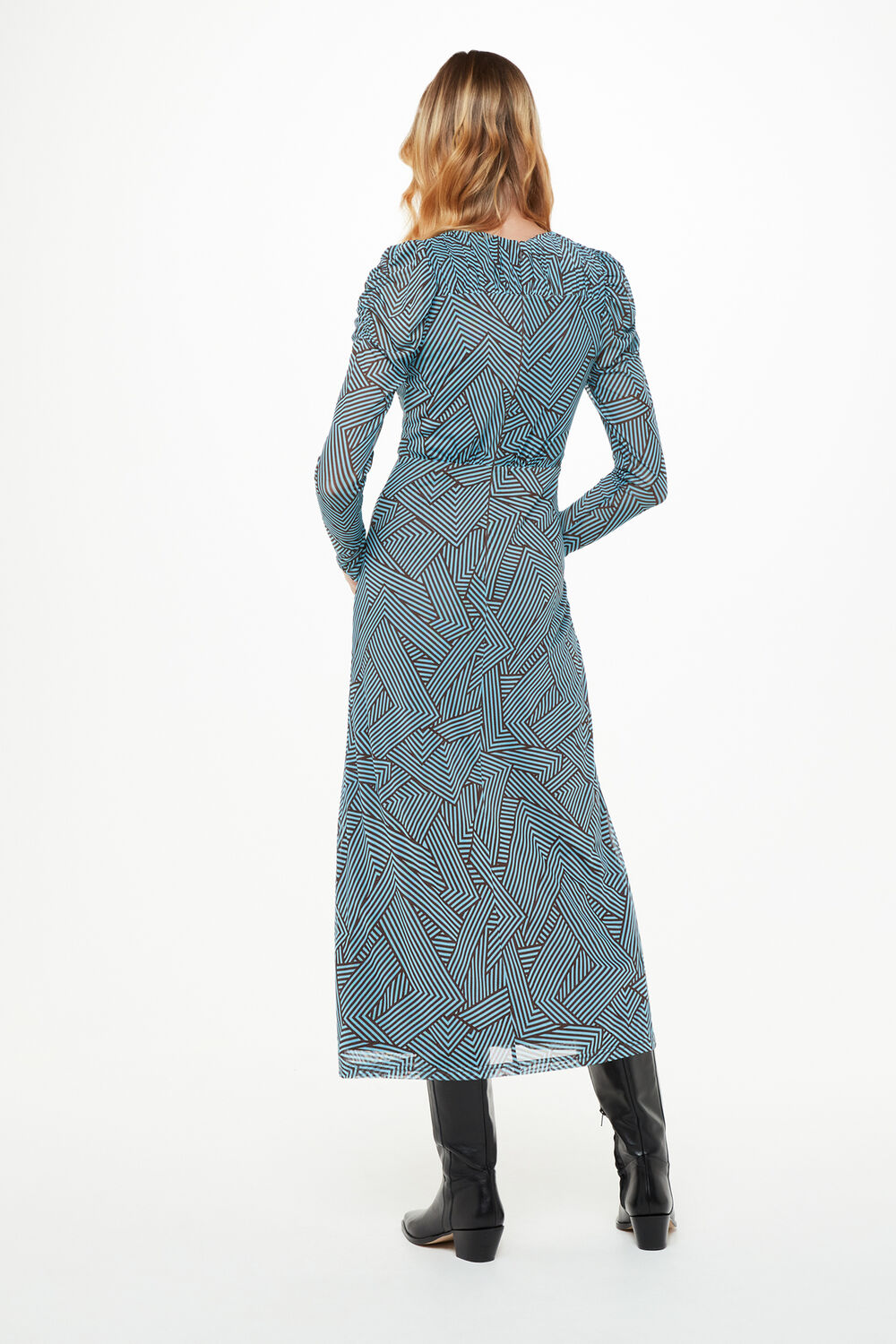Striped Corners Mesh Dress