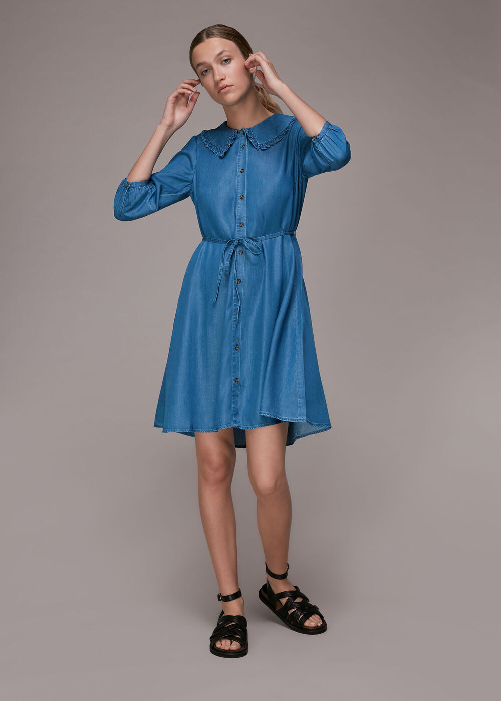 Chambray Collar Dress