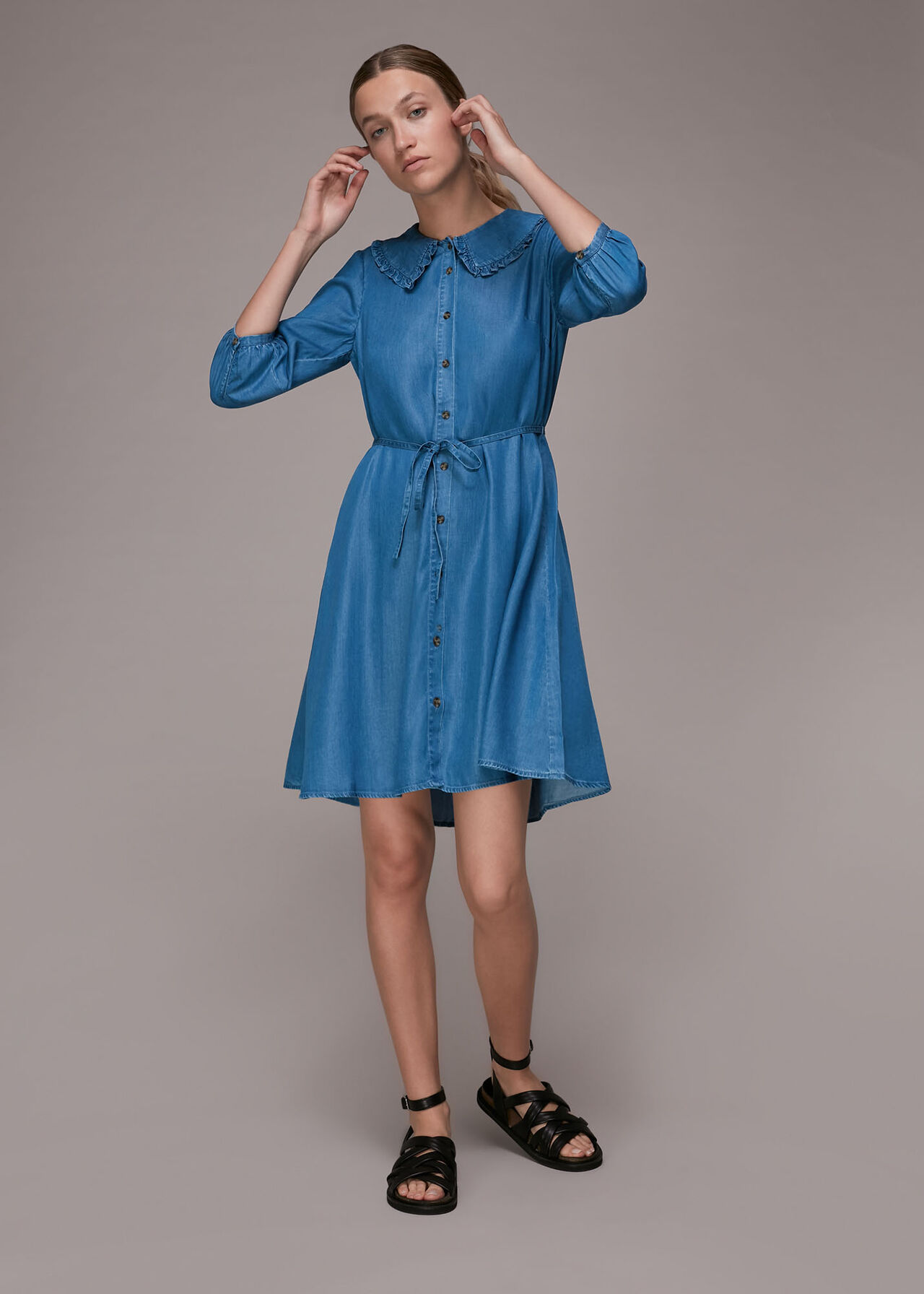 Chambray Collar Dress