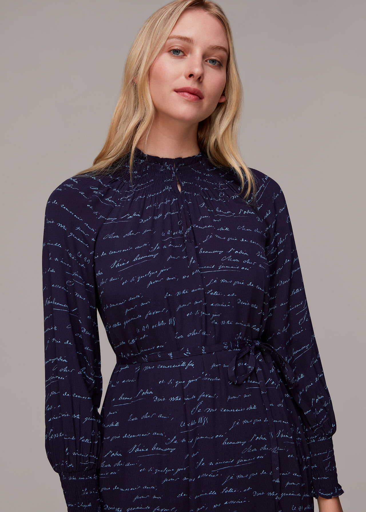 French Handwriting Midi Dress