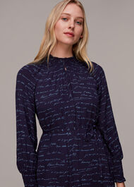 French Handwriting Midi Dress