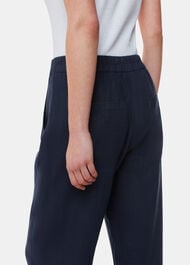 Petite Linen Barrel Leg Trouser
