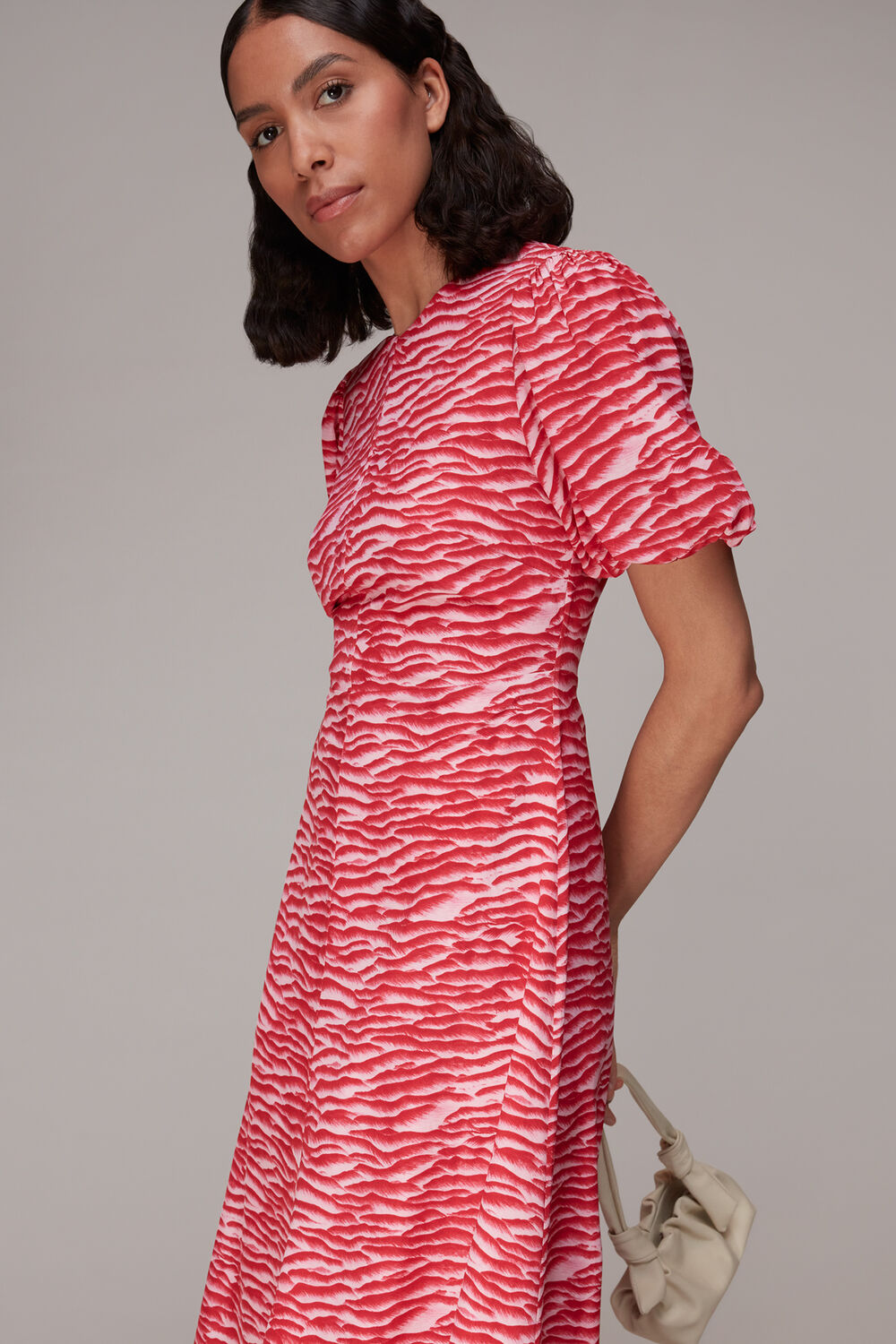 Seafoam Zebra Silk Midi Dress