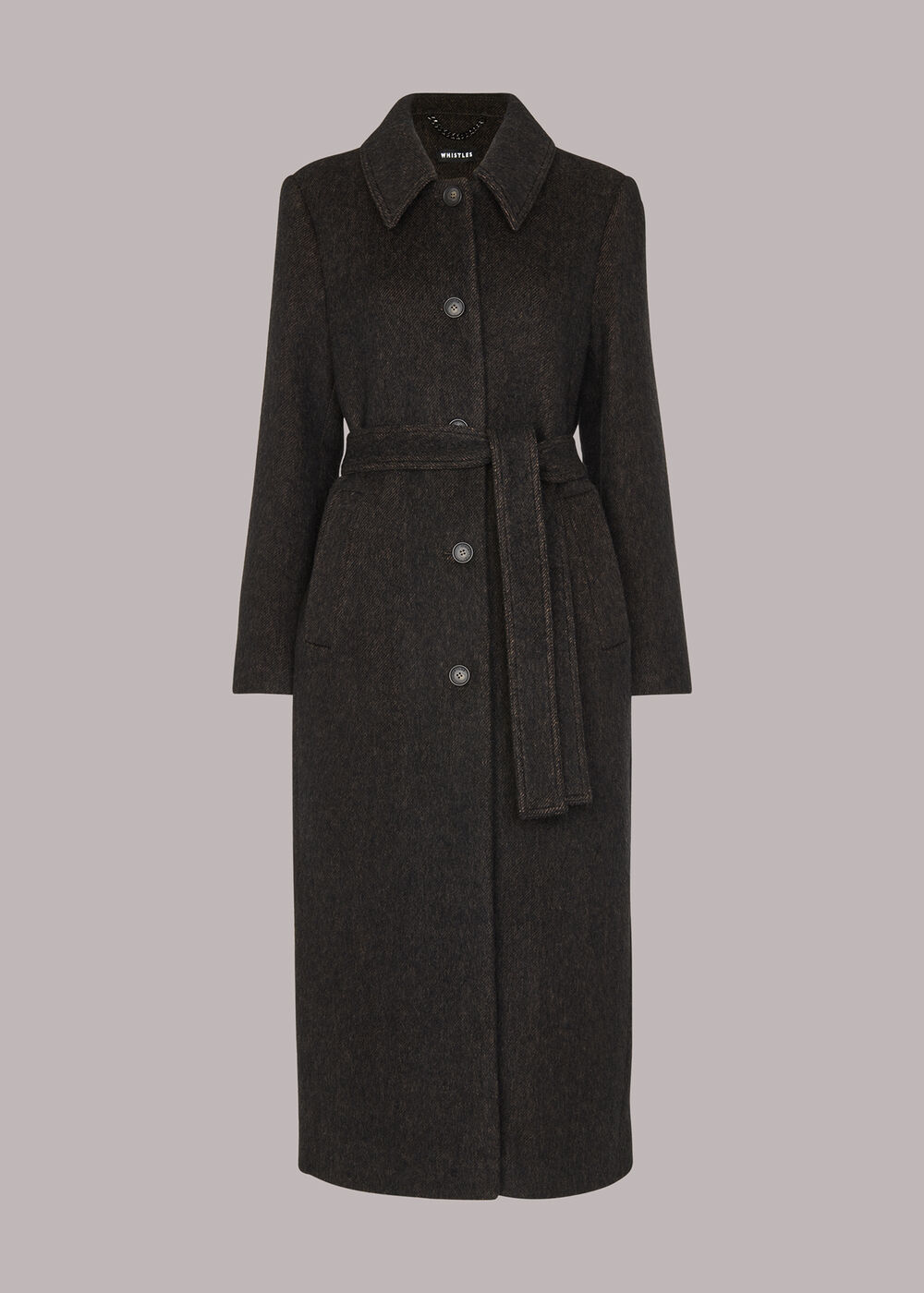 Wool Textured Tie Waist Coat