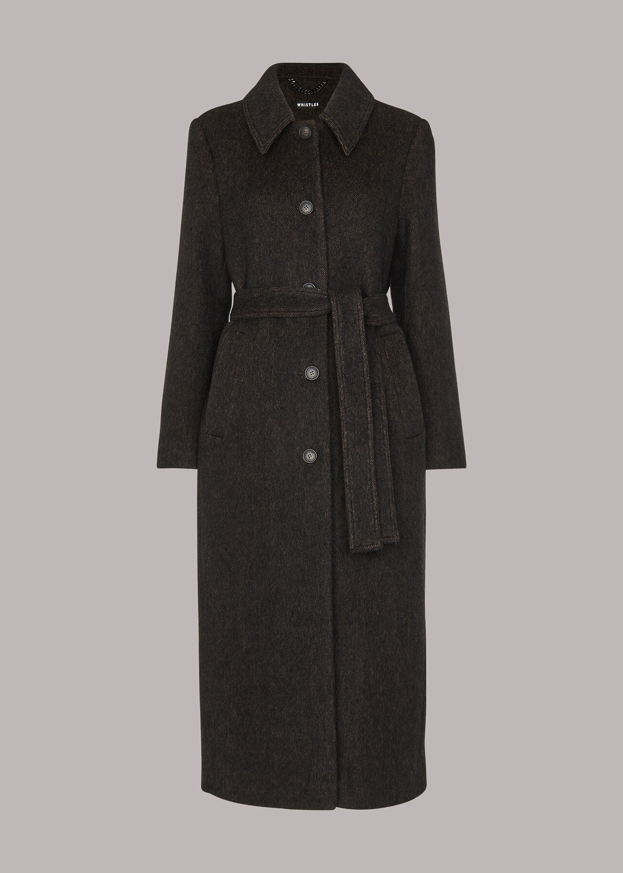 Wool Textured Tie Waist Coat