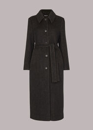 Wool Textured Tie Waist Coat