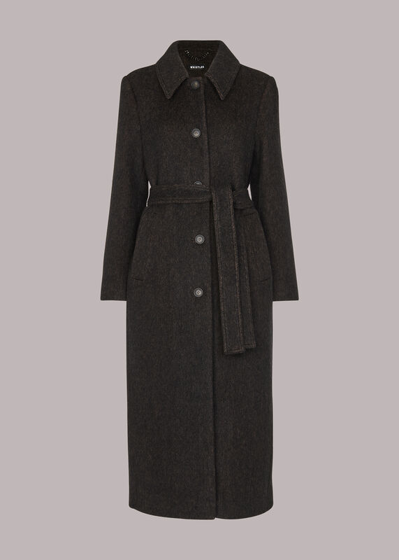Wool Textured Tie Waist Coat