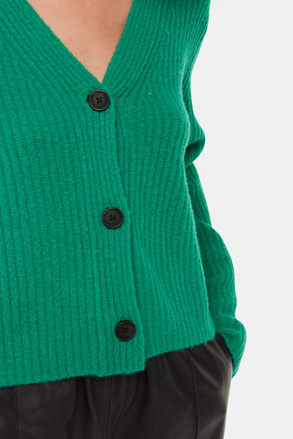 Wool Mix Rib Cardigan
