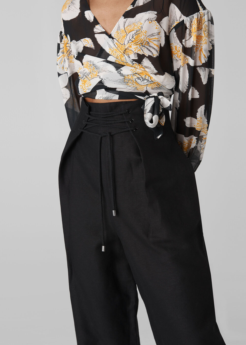 Emiko Corset Waist Trouser Black