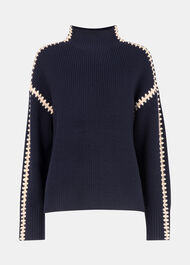 Blanket Stitch Wool Mix Knit