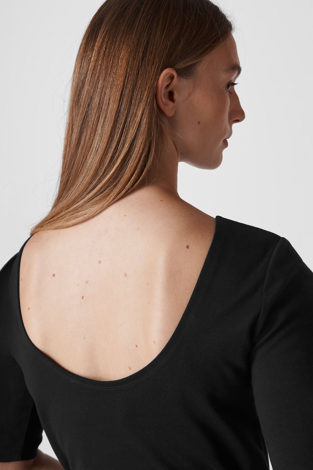 Scoop Back Top Black