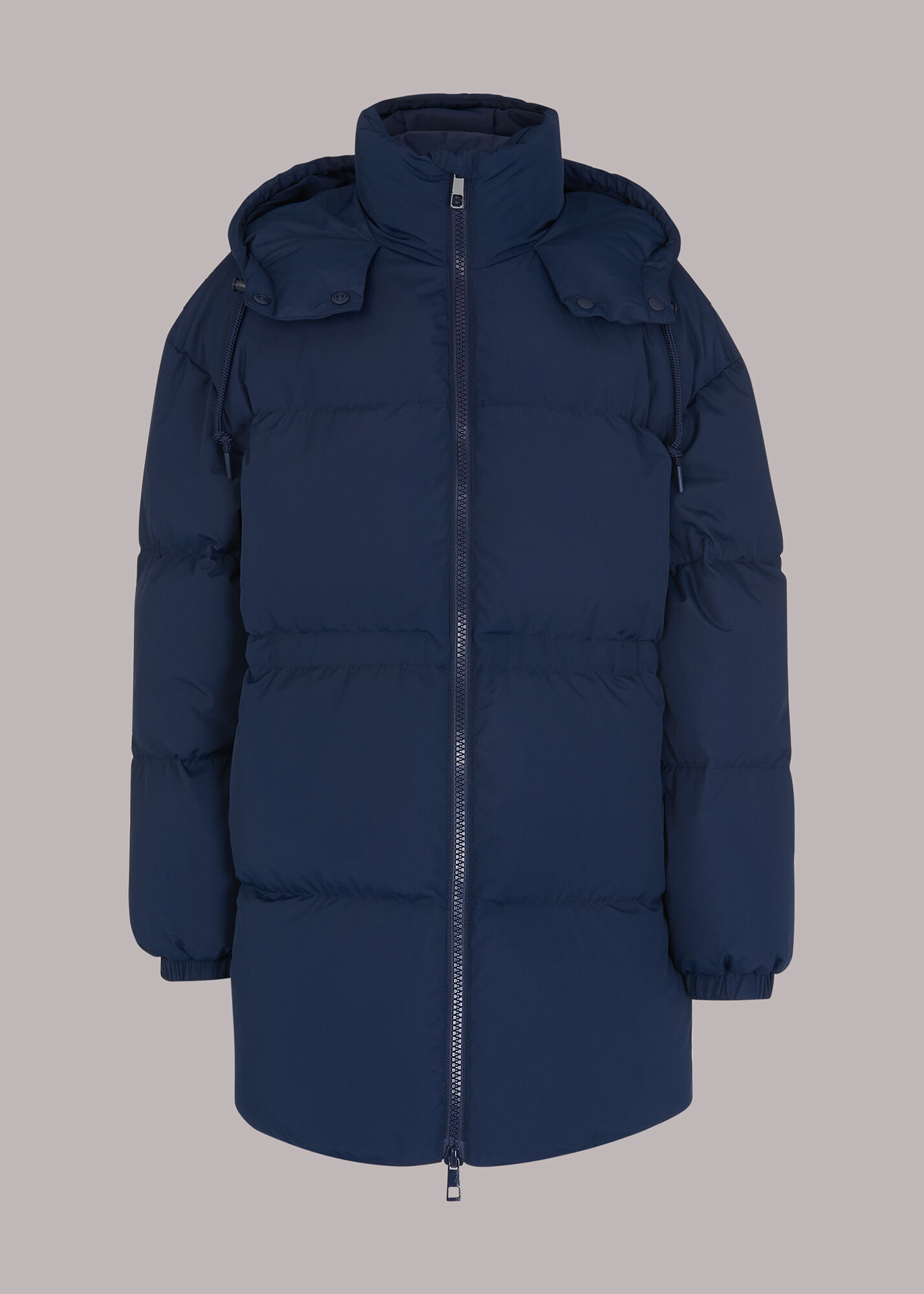 Navy Esme Hooded Down Puffer Coat WHISTLES Whistles US
