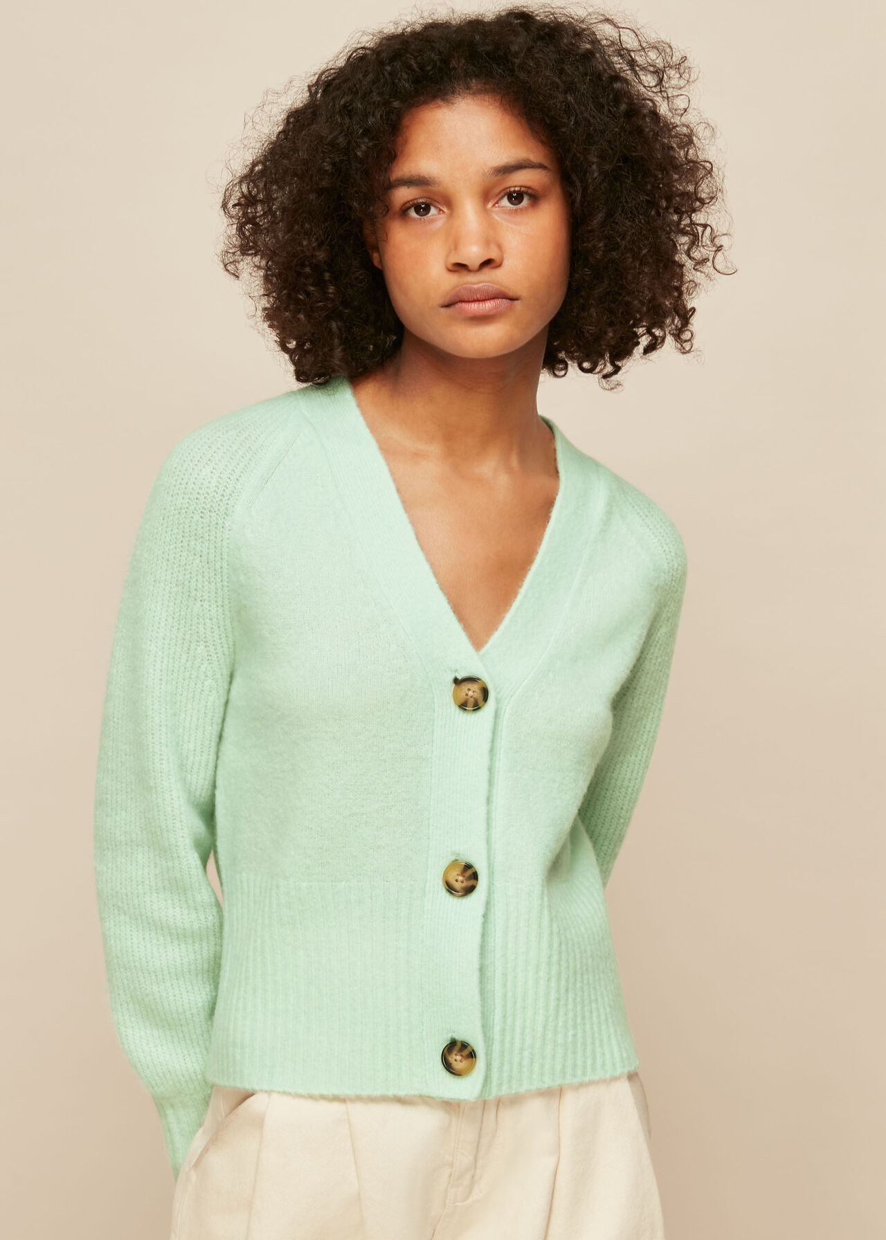 Mint Full Sleeve Knitted Cardigan | WHISTLES