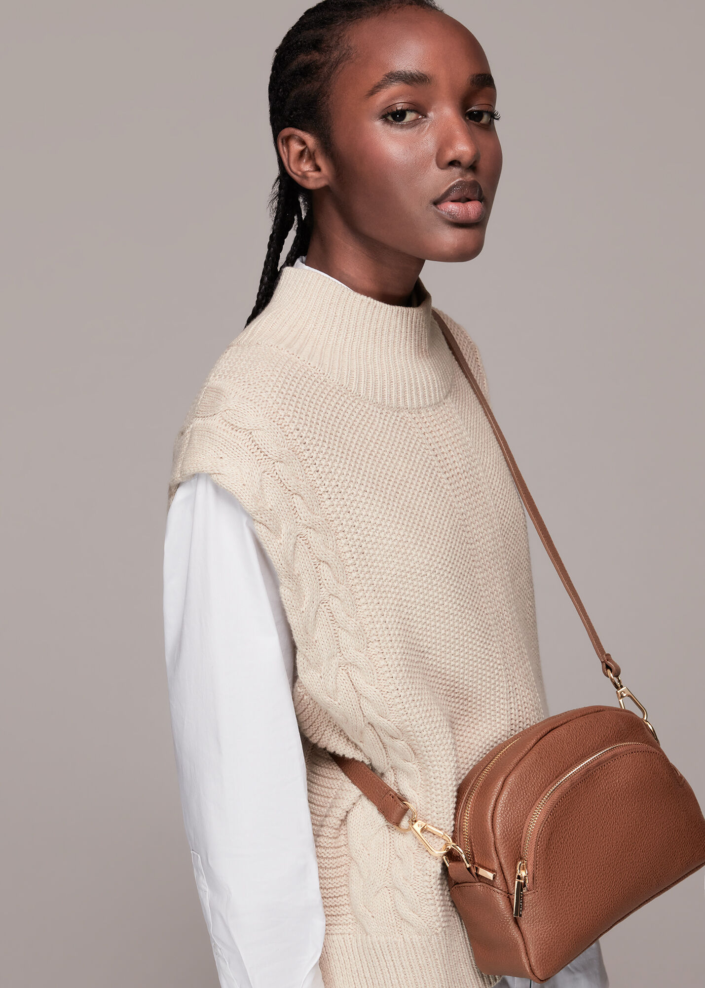 Tan Elmley Crossbody Bag WHISTLES Whistles UK