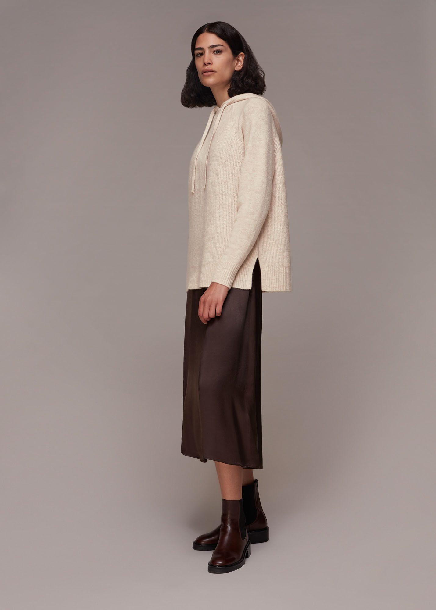 Whistles ribbed 2025 knitted hoodie