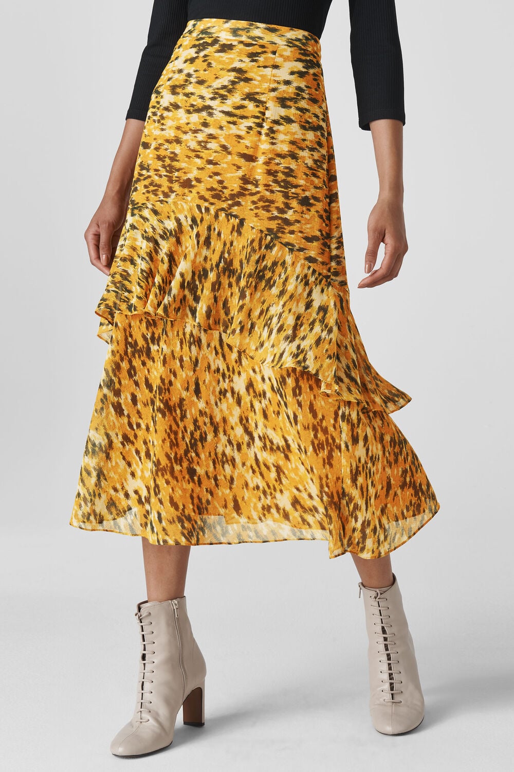 Ikat Animal Midi Skirt Yellow/Multi