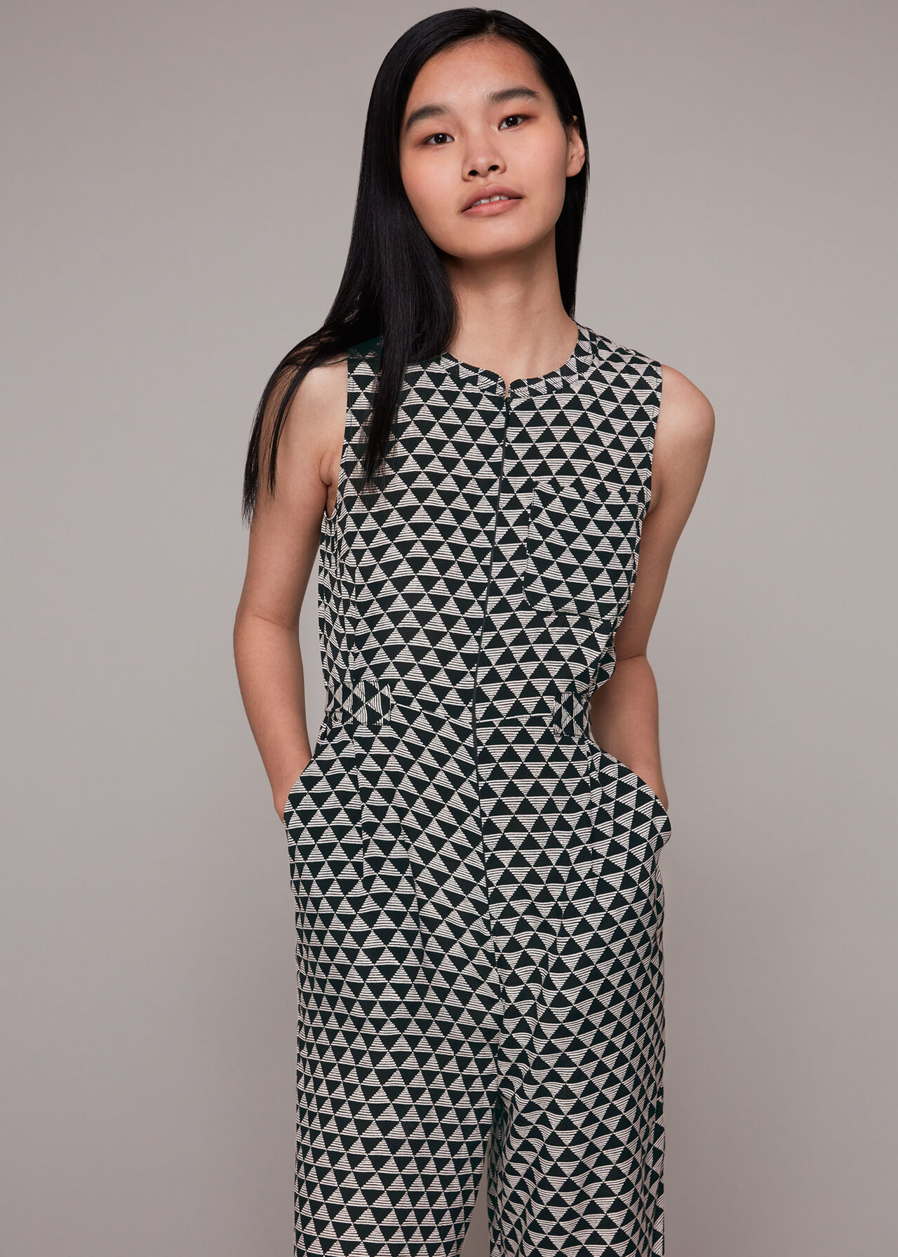 Triangle Checkerboard Jumpsuit
