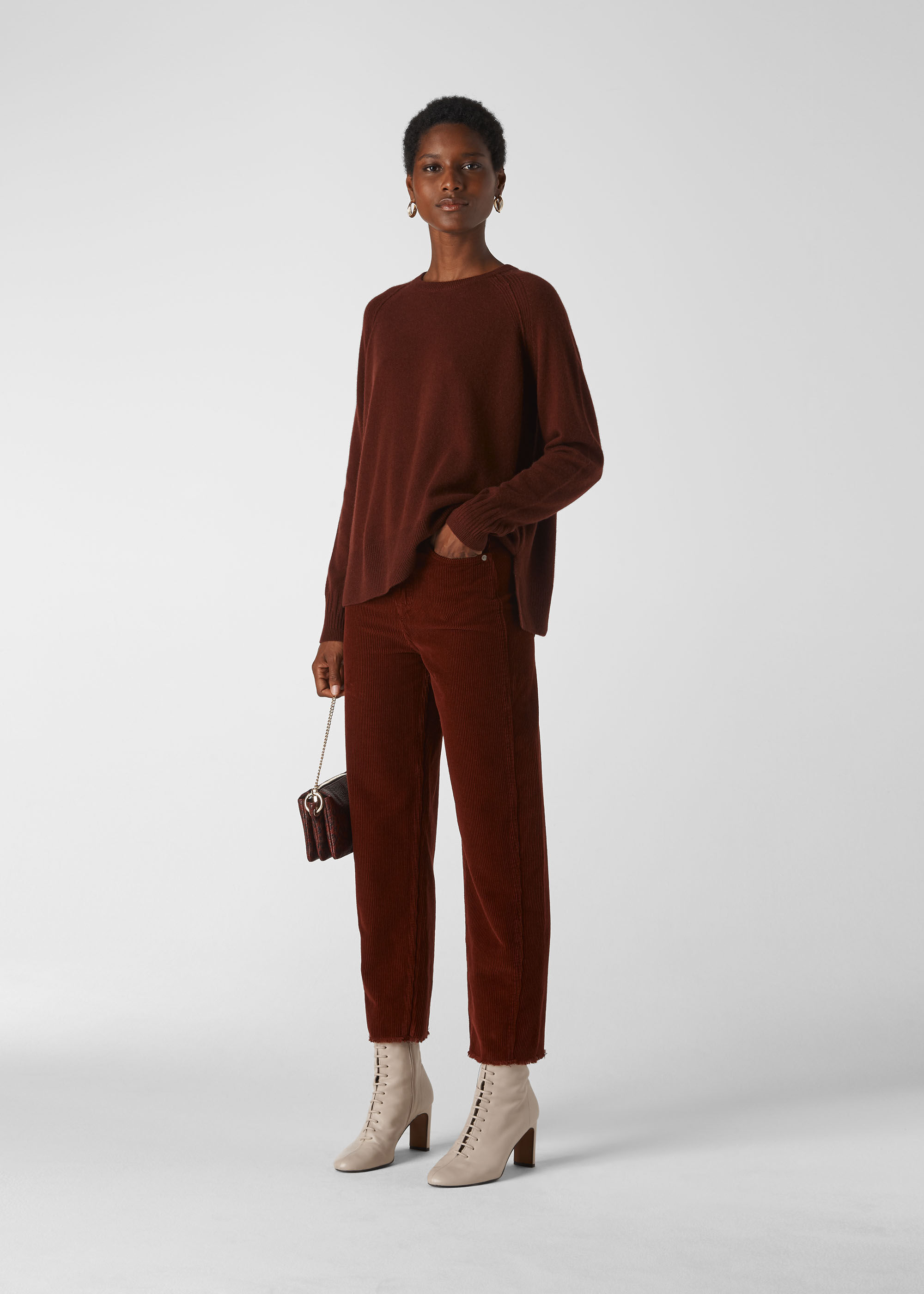 Rust Cashmere Crew Neck Sweater