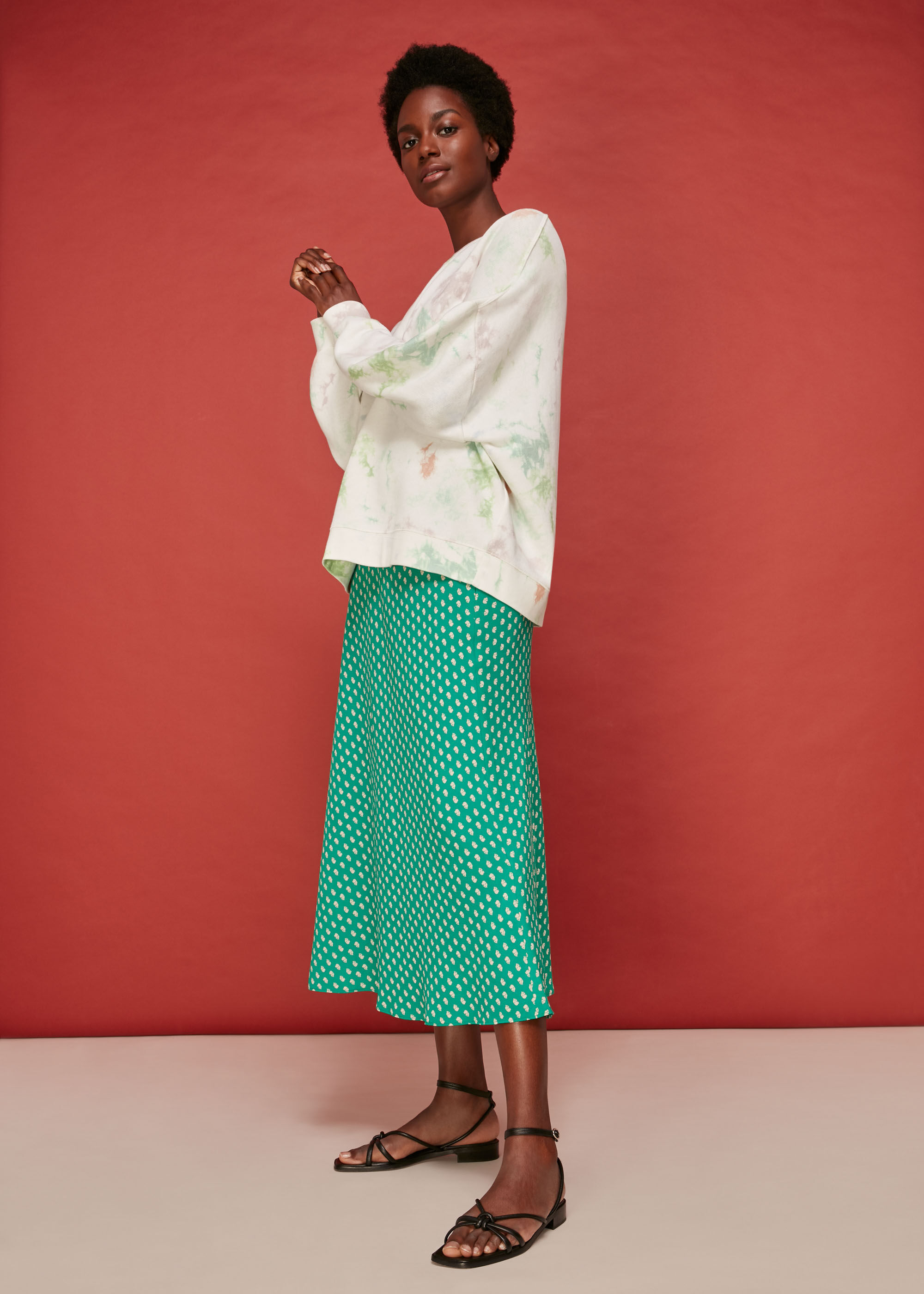Tie dye print sweatshirt hotsell