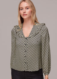 Checkerboard Collar Detail Top