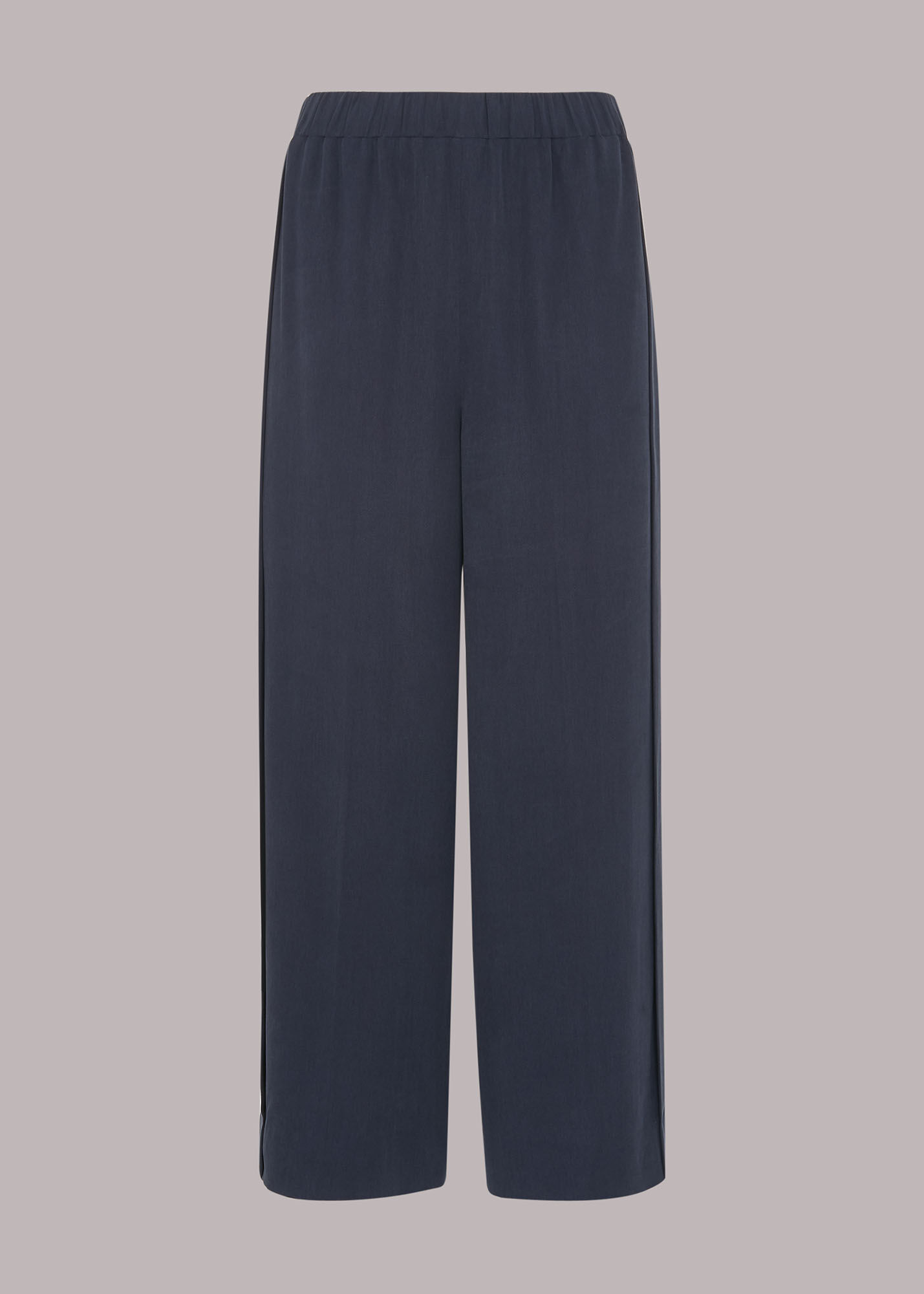 Rrrcliché EX WIDE TROUSERS NAVY Buy Navy Textured Elasticated Wide Leg Trousers from Next