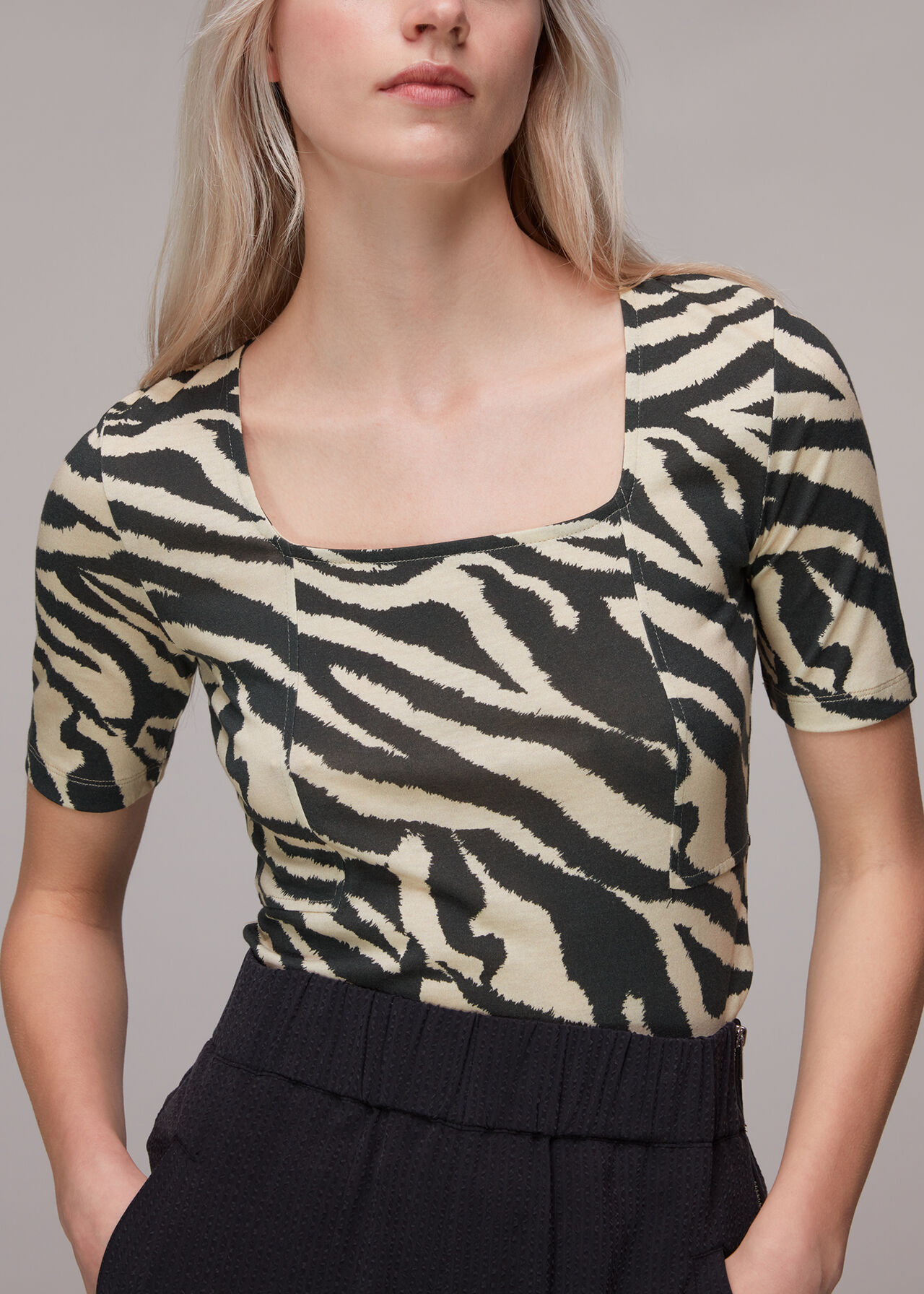 Zebra Square Neck T-shirt