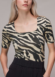 Zebra Square Neck T-shirt