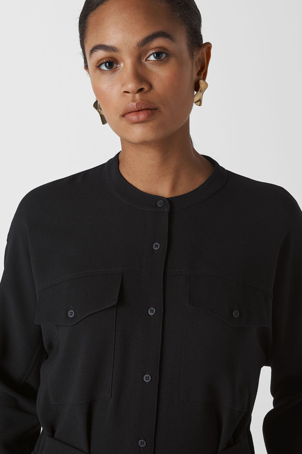 Utility Crepe Jumpsuit Black