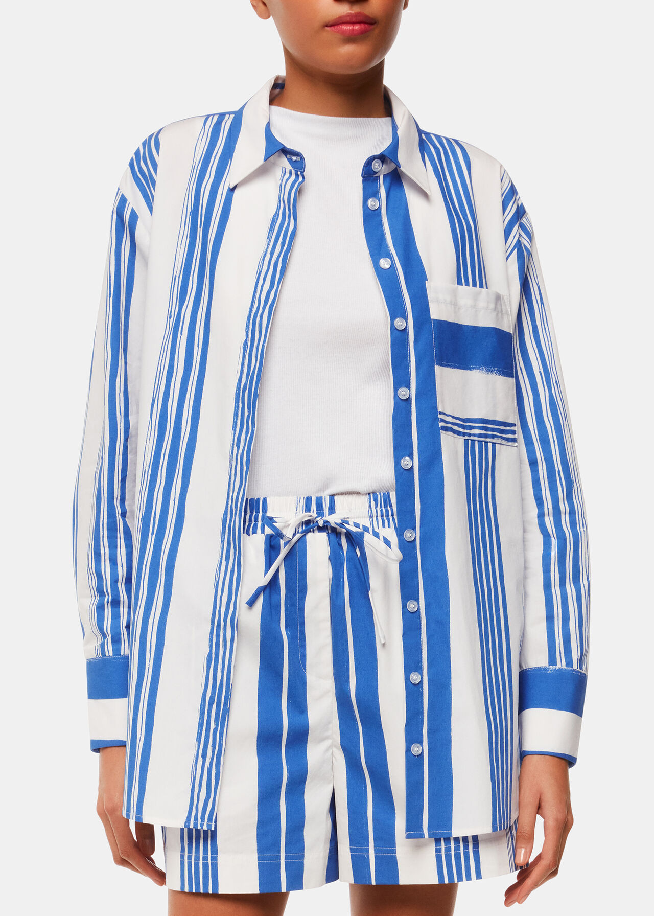 Painted Stripe Oversized Shirt