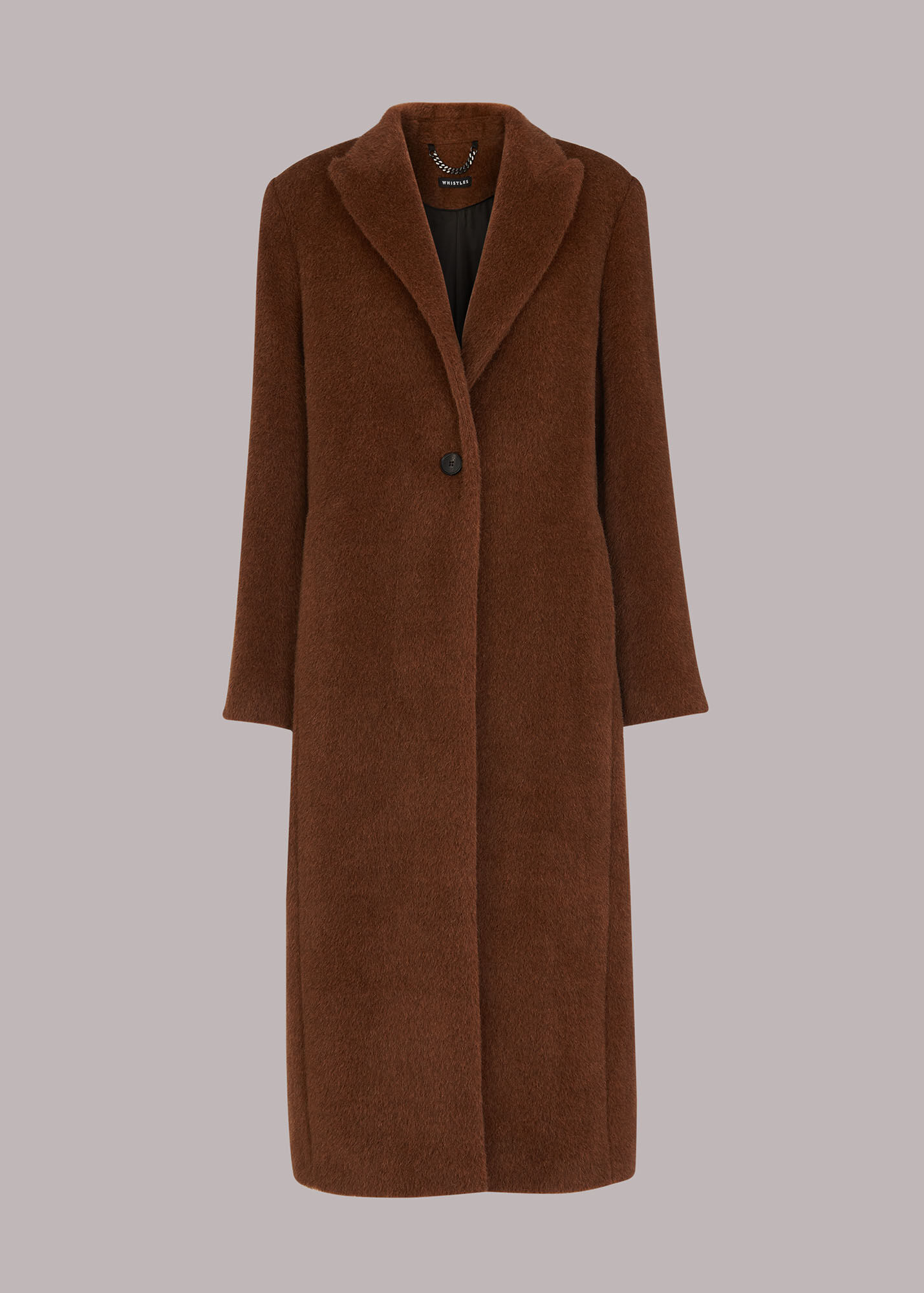 Chocolate Emma Alpaca Mix Luxe Coat WHISTLES