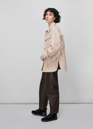 Fringe Detail Wool Overshirt