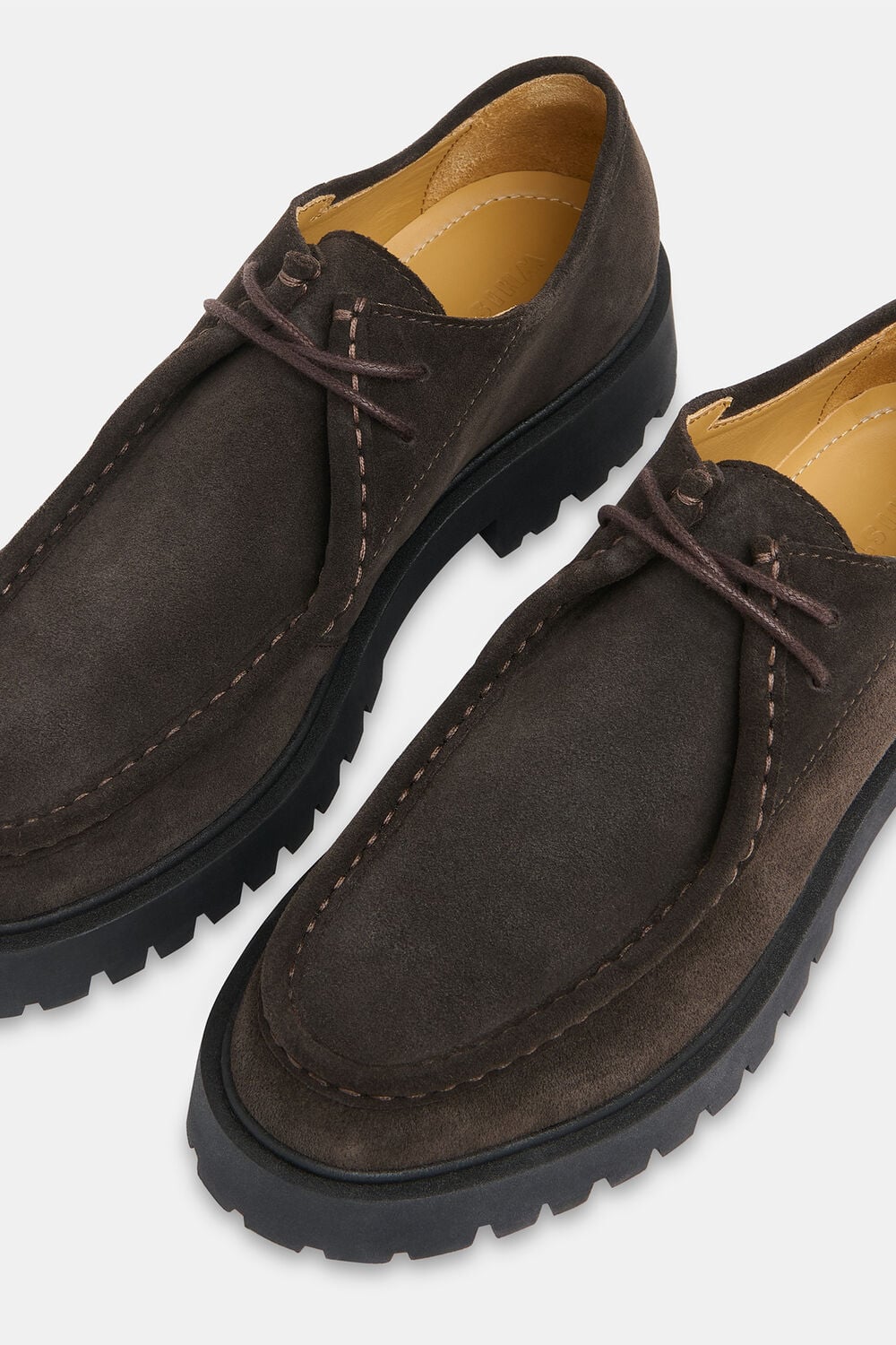 Chocolate Suede Chunky Lace Up Shoe