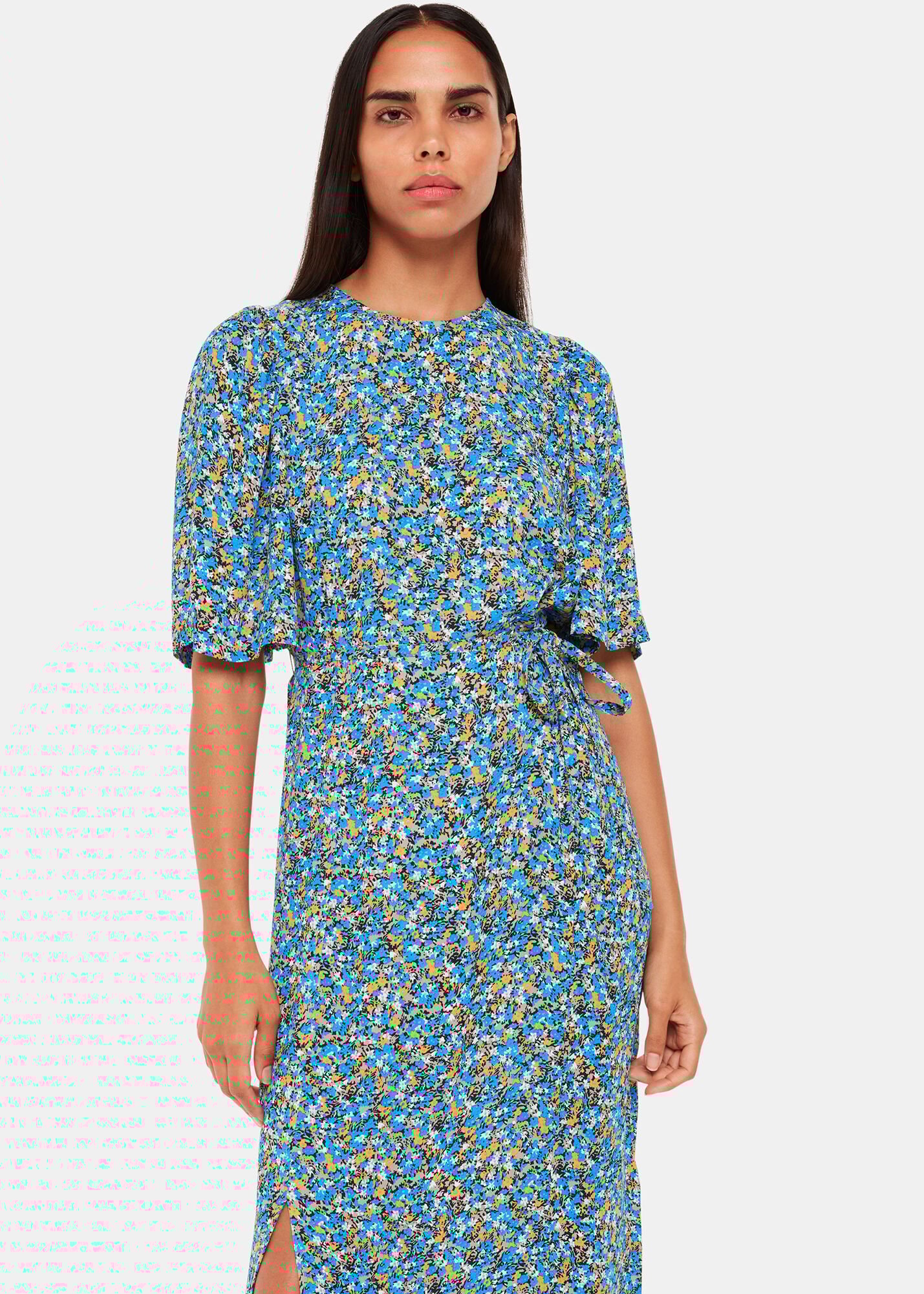 Whistles peony print tiered dress 2025